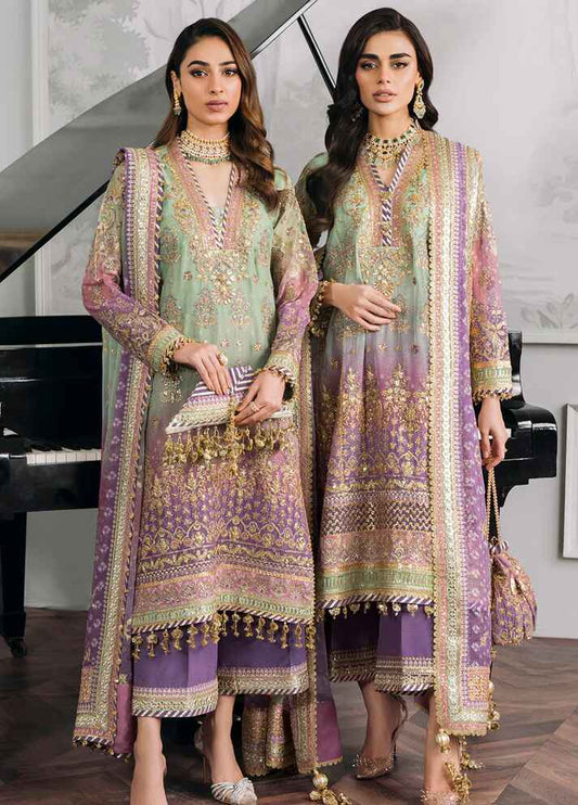 Embroidered Chiffon 3 Piece Unstitched Suit D1642 BC-CH12-08 - Party Wear