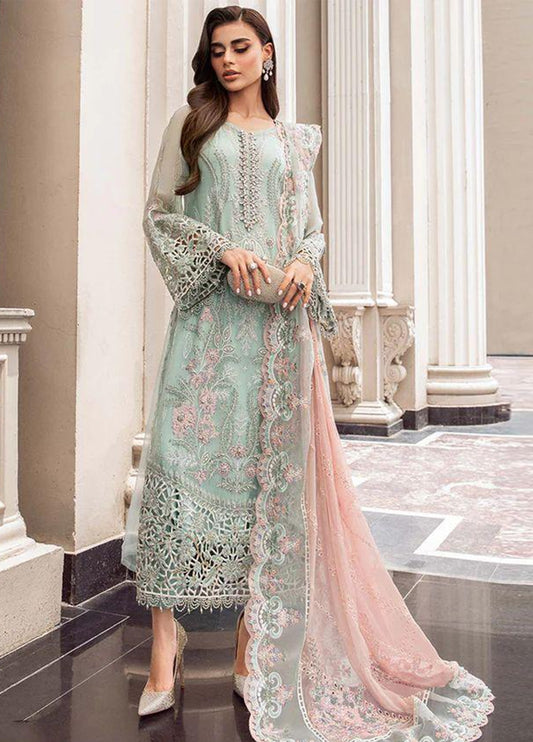 Embroidered Chiffon 3 Piece Unstitched Suit D1420-23-104-Formal Wear