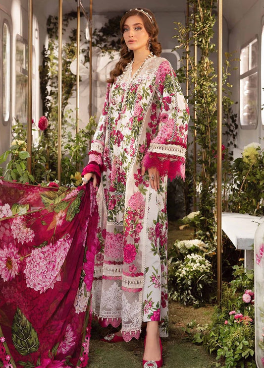 Embroidered Lawn 3 Piece Unstitched Suit D1514 MBL-MPT-2012-A-24 - Summer Collection